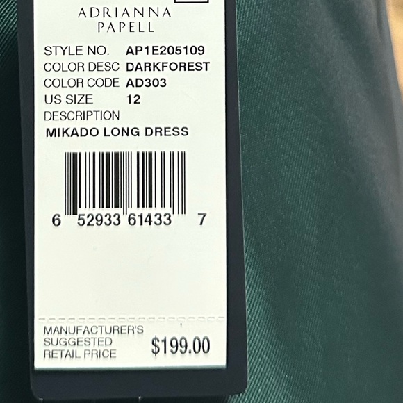 Adrianna Papell One-Shoulder Dress in Deep Green - Picture 3 of 6